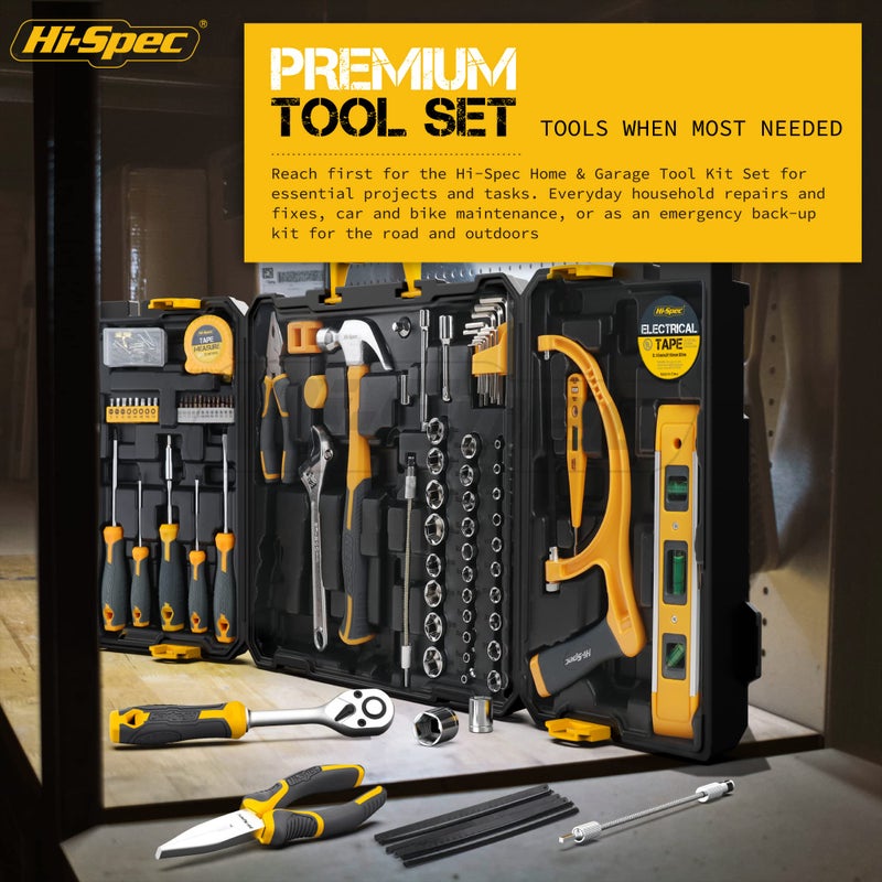 Hi-Spec 126pc Home Garage Mechanics DIY Tool Kit Set. Complete Handyman Auto, Car, Bike and Household Repairs Tool Box Set - Image 4